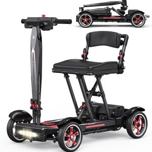 Mobility Scooters for Adults & Seniors - Ultra Lightweight 39 lbs Carbon Fiber Folding Electric Scooter, All-Terrain Powered Wheelchair, Convenient for Travel, Shopping, Airline Approved